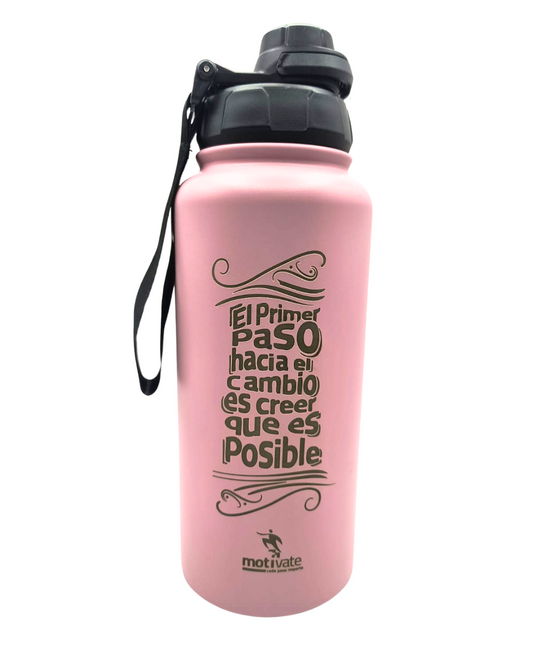 Botella grande rosa